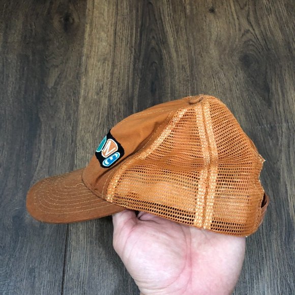 Vintage Dakine Embroidered Made in USA Trucker Hat Orange Snapback OSFM - Picture 6 of 9